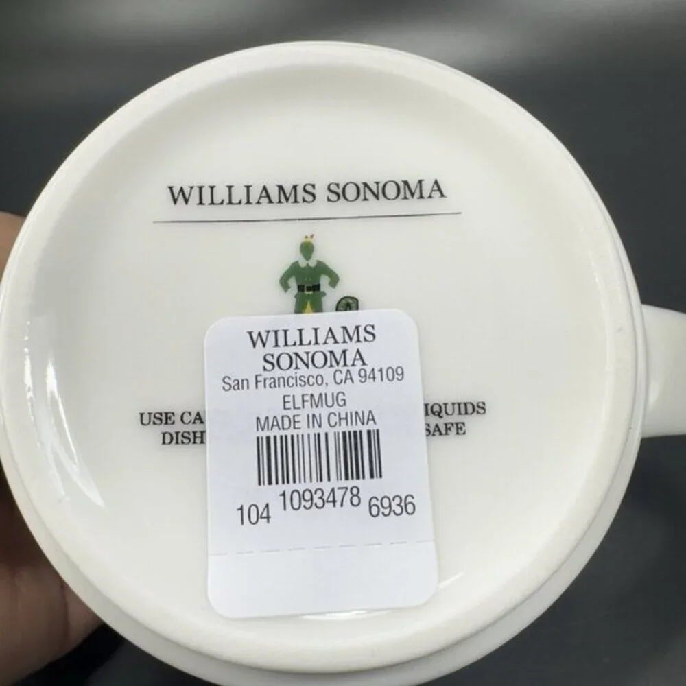 Williams Sonoma Christmas Holiday Elf Coffee Mug Cup Ceramic New With Stickers‎